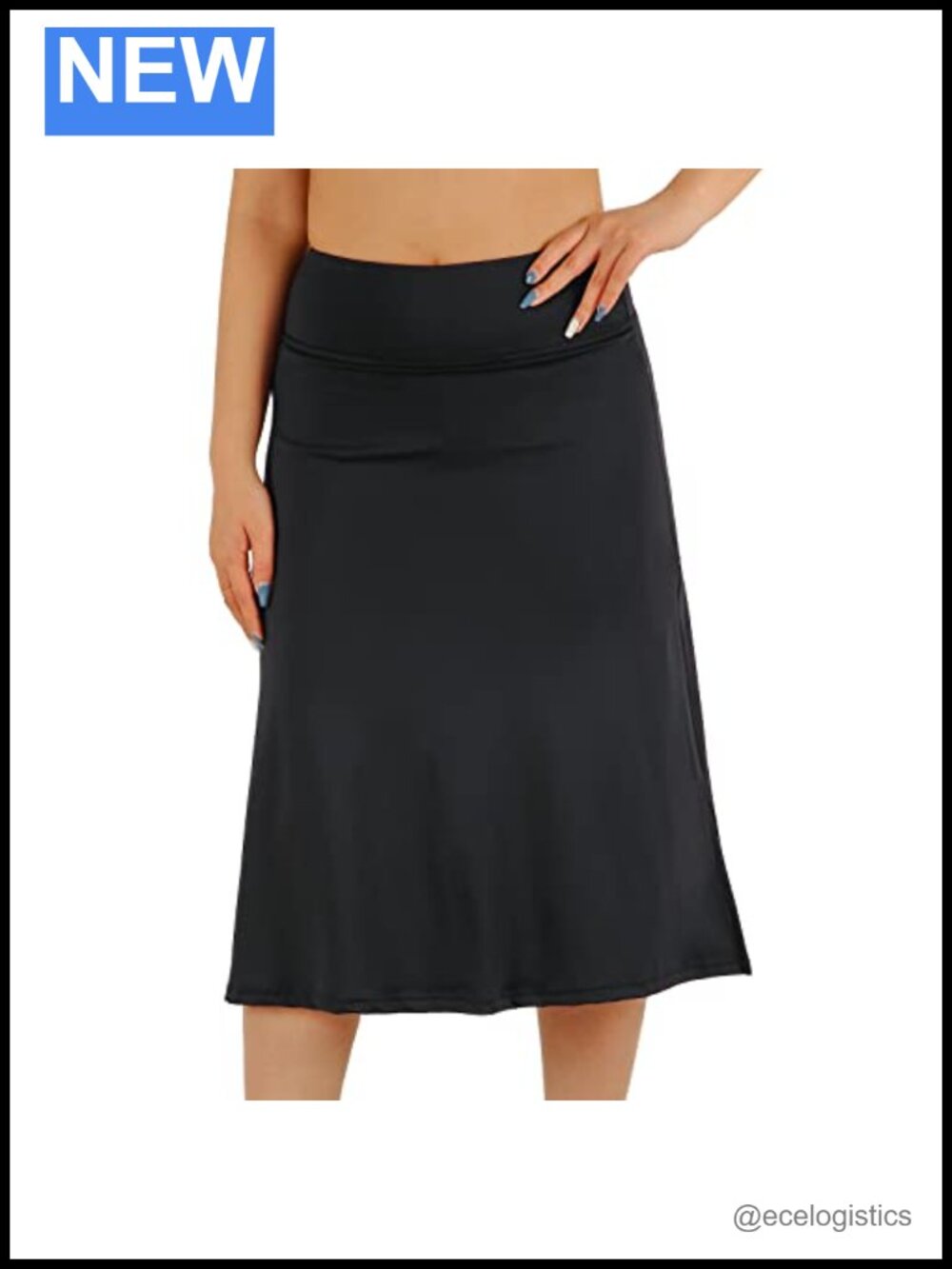 Women's Athletic Skort with Pockets, Knee Length Midi, High Rise, Loose Fit
